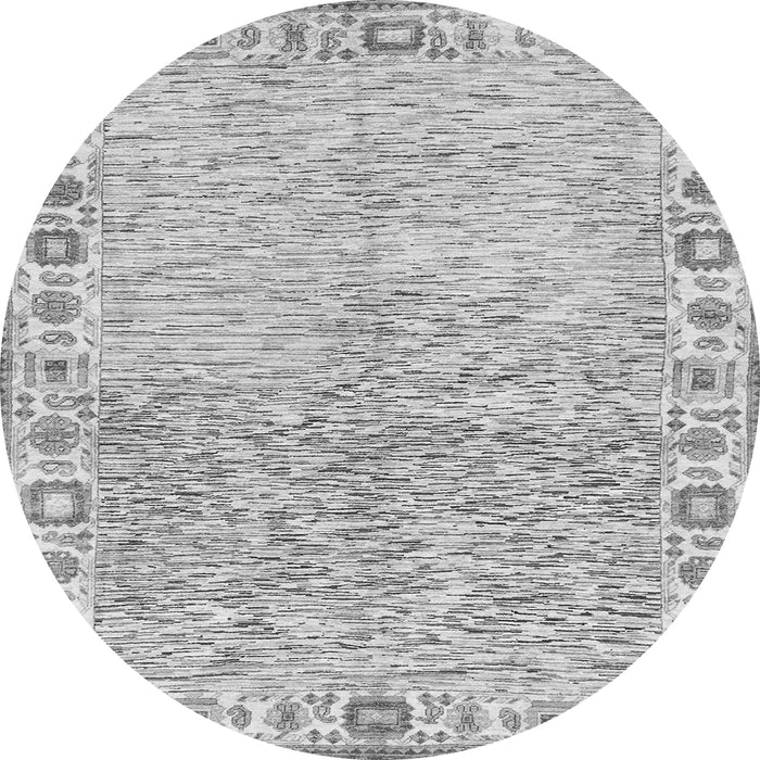 Round Oriental Gray Modern Rug, abs3389gry