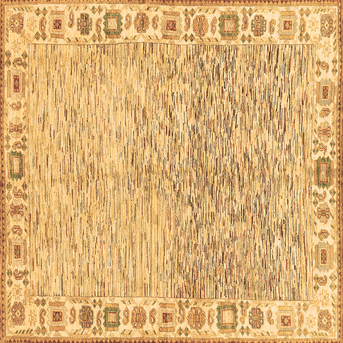 Square Machine Washable Oriental Brown Modern Rug, wshabs3389brn