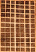 Machine Washable Checkered Orange Modern Area Rugs, wshabs338org