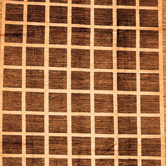 Machine Washable Checkered Orange Modern Area Rugs, wshabs338org