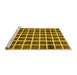 Sideview of Machine Washable Checkered Yellow Modern Rug, wshabs338yw