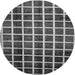 Round Machine Washable Checkered Gray Modern Rug, wshabs338gry