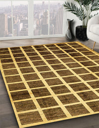 Abstract Yellow Checkered Rug, abs338