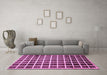 Machine Washable Checkered Purple Modern Area Rugs in a Living Room, wshabs338pur