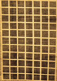 Checkered Brown Modern Rug, abs338brn