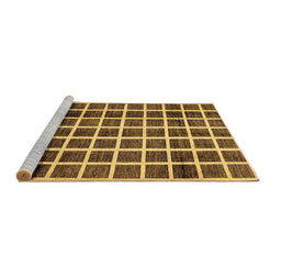 Sideview of Machine Washable Checkered Brown Modern Rug, wshabs338brn