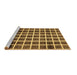 Sideview of Machine Washable Checkered Brown Modern Rug, wshabs338brn