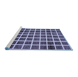 Sideview of Machine Washable Checkered Blue Modern Rug, wshabs338blu