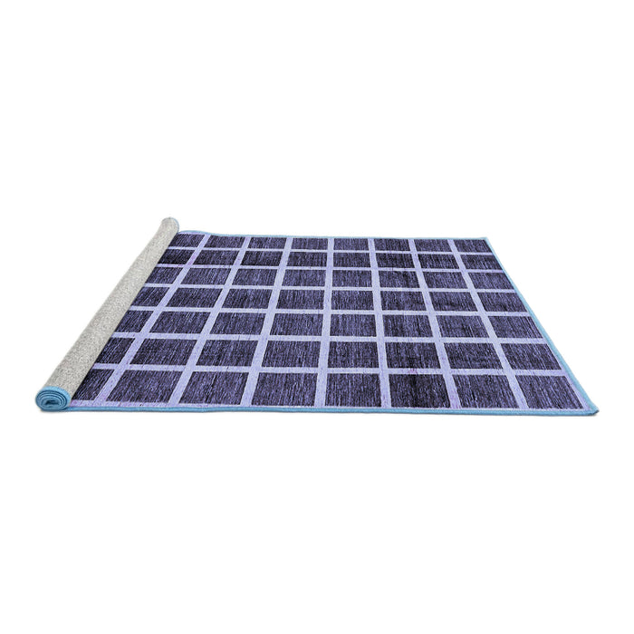 Sideview of Machine Washable Checkered Blue Modern Rug, wshabs338blu