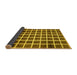 Sideview of Checkered Yellow Modern Rug, abs338yw