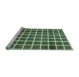 Sideview of Machine Washable Checkered Light Blue Modern Rug, wshabs338lblu