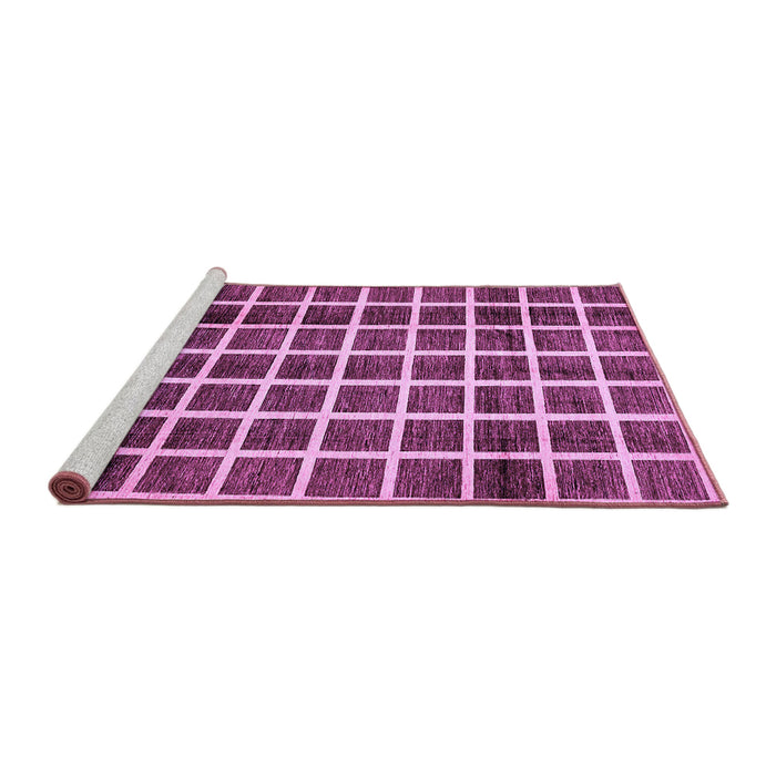 Sideview of Machine Washable Checkered Purple Modern Area Rugs, wshabs338pur