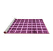 Sideview of Machine Washable Checkered Purple Modern Area Rugs, wshabs338pur