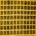 Square Machine Washable Checkered Yellow Modern Rug, wshabs338yw