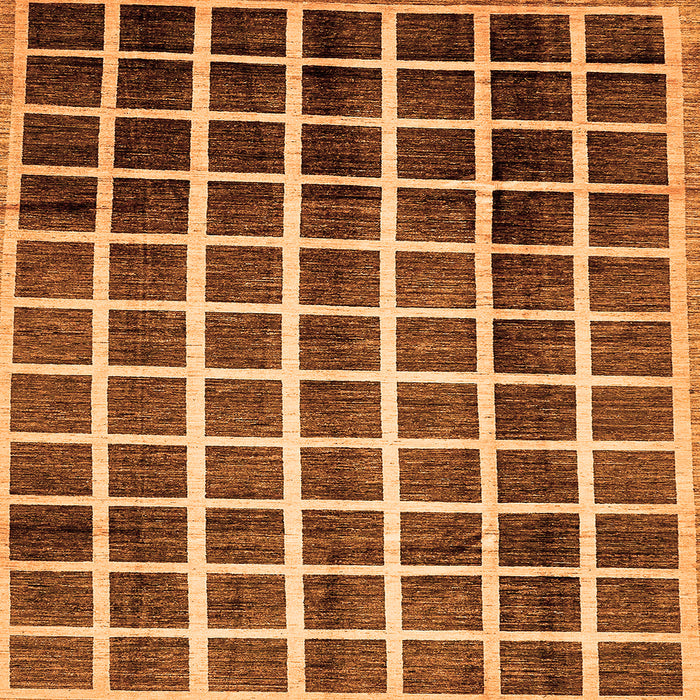 Square Checkered Orange Modern Rug, abs338org
