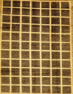 Abstract Yellow Checkered Rug, abs338