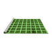 Sideview of Machine Washable Checkered Green Modern Area Rugs, wshabs338grn