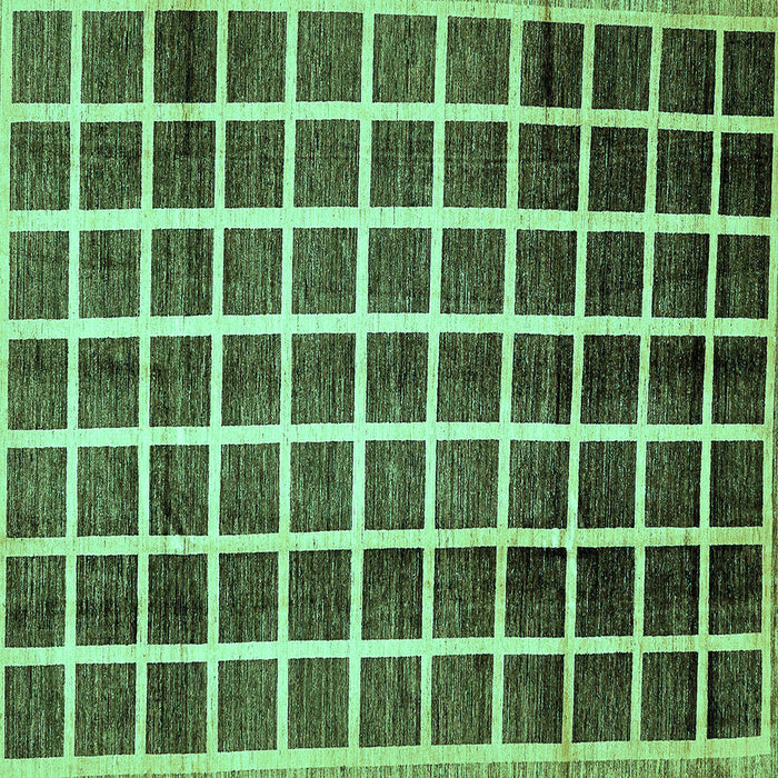 Square Machine Washable Checkered Turquoise Modern Area Rugs, wshabs338turq