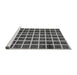 Sideview of Machine Washable Checkered Gray Modern Rug, wshabs338gry