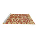 Sideview of Machine Washable Abstract Chrome Gold Yellow Rug, wshabs339