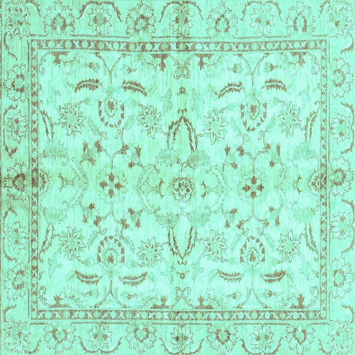 Square Oriental Turquoise Modern Rug, abs3390turq