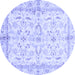 Round Oriental Blue Modern Rug, abs3390blu