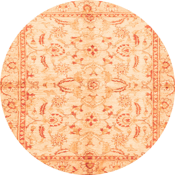 Round Oriental Orange Modern Rug, abs3390org