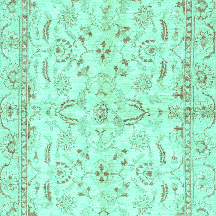 Machine Washable Oriental Turquoise Modern Area Rugs, wshabs3390turq