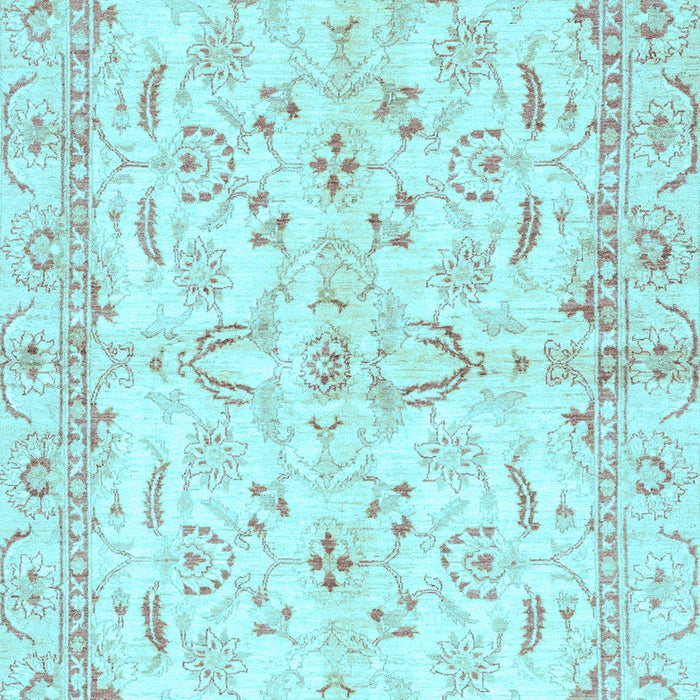 Machine Washable Oriental Light Blue Modern Rug, wshabs3390lblu