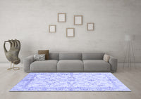 Machine Washable Oriental Blue Modern Rug, wshabs3390blu