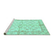 Sideview of Machine Washable Oriental Turquoise Modern Area Rugs, wshabs3390turq