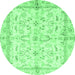 Round Oriental Emerald Green Modern Rug, abs3390emgrn
