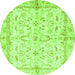 Round Oriental Green Modern Rug, abs3390grn