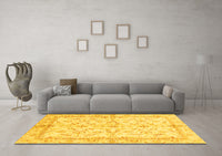 Machine Washable Oriental Yellow Modern Rug, wshabs3390yw