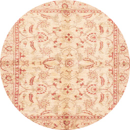 Round Machine Washable Abstract Khaki Gold Rug, wshabs3390