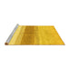 Sideview of Machine Washable Oriental Yellow Modern Rug, wshabs3391yw