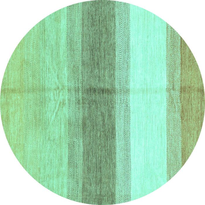 Round Oriental Turquoise Modern Rug, abs3391turq