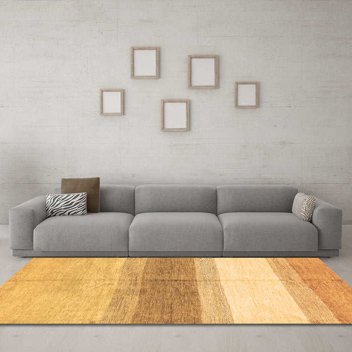 Machine Washable Oriental Brown Modern Rug in a Living Room,, wshabs3391brn