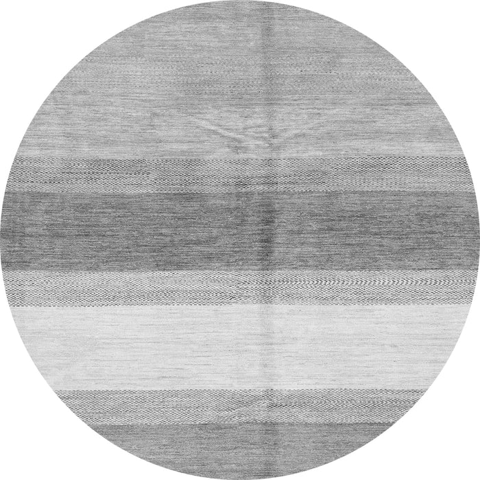 Round Machine Washable Oriental Gray Modern Rug, wshabs3391gry
