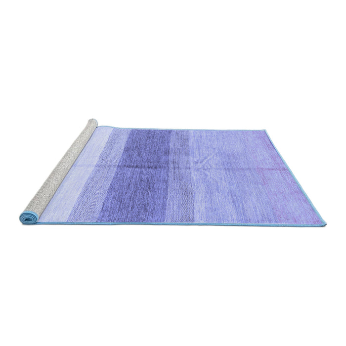 Sideview of Machine Washable Oriental Blue Modern Rug, wshabs3391blu