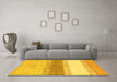 Machine Washable Oriental Yellow Modern Rug in a Living Room, wshabs3391yw