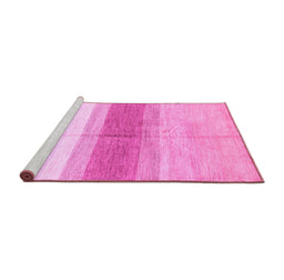 Sideview of Machine Washable Oriental Pink Modern Rug, wshabs3391pnk