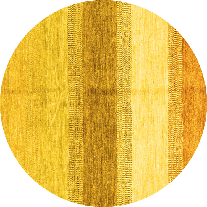 Round Oriental Yellow Modern Rug, abs3391yw