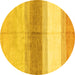 Round Oriental Yellow Modern Rug, abs3391yw