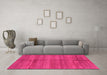 Machine Washable Oriental Pink Modern Rug in a Living Room, wshabs3392pnk