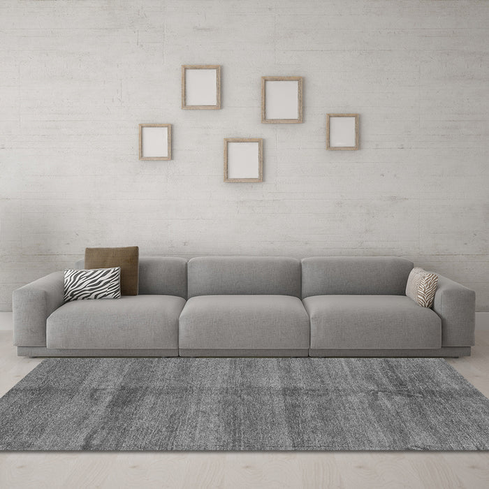 Machine Washable Oriental Gray Modern Rug in a Living Room,, wshabs3392gry