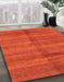 Abstract Orange Red Oriental Rug in Family Room, abs3392