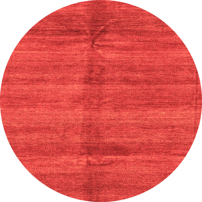 Round Machine Washable Oriental Orange Modern Area Rugs, wshabs3392org