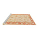 Sideview of Machine Washable Abstract Sun Yellow Rug, wshabs3393