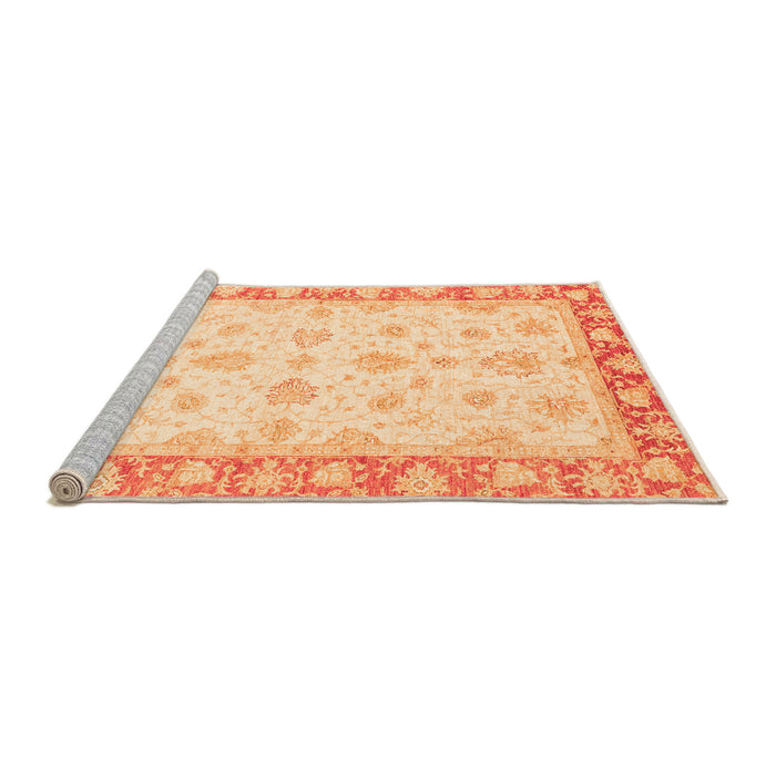Sideview of Machine Washable Oriental Orange Modern Area Rugs, wshabs3393org